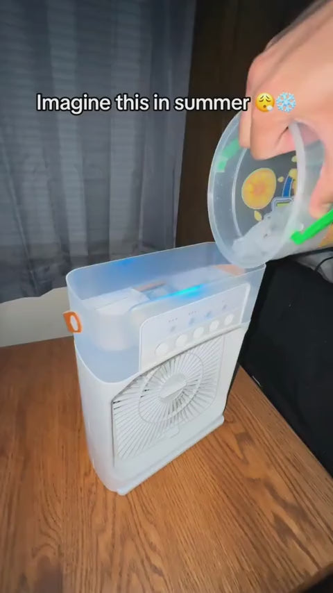 Multi-Function Portable Desktop Air Cooler Fan - High-Velocity Cooling with LED Lighting